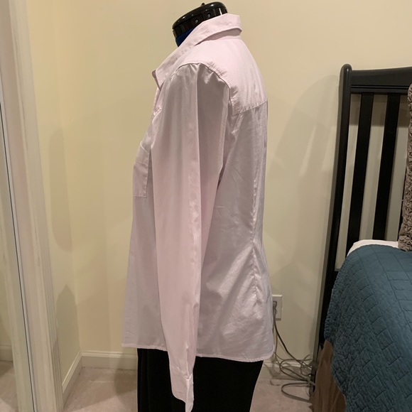 NWT J Jill Orchid Pinstripe Button Dart Blouse - Picture 3 of 6